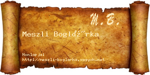 Meszli Boglárka névjegykártya